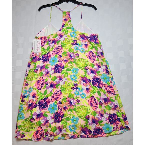 Nymphe Womens Size Large Floral Spring Summer Mini Baby Doll Dress Sleeveless - Picture 6 of 7